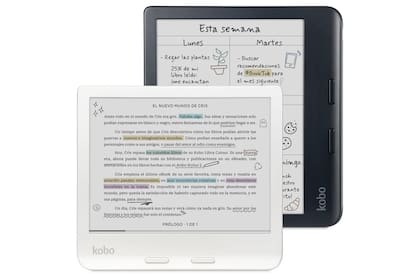 Un lector de libros electrónicos Kobo Libra Colour, con pantalla de tinta electrónica de 7 pulgadas; es compatible con un lápiz para escribir en pantalla y tomar notas manuscritas