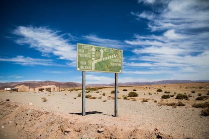 Un letrero en la puna salteña.