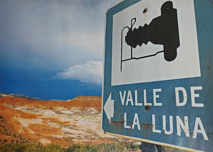 Un letrero que da cuenta de que el Valle de la Luna sanjuanino, no es el único. El de la imagen está en Jujuy.