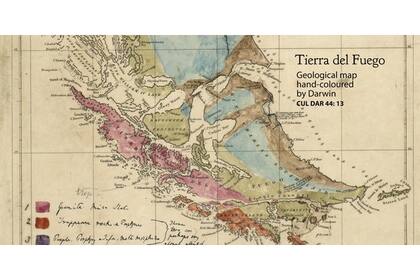 Un mapa coloreado por Darwin