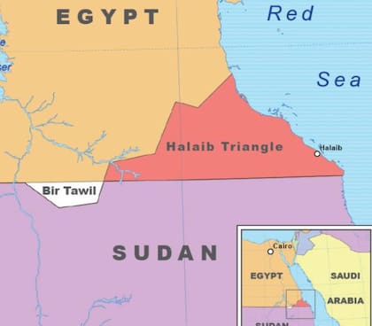 Un mapa de la ubicación de Bir Tawil, el territorio en el norte de África que no quiere ninguno de los dos países que deberían disputárselo, Egipto y Sudán