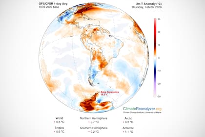 Un mapa de temperatura creado por la Universidad de Maine