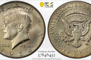 Un medio dólar Kennedy de 1964 puede llegar a valer entre 26.500 y 156.000 dólares.