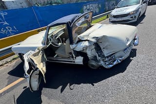 Así fue el choque del Mercedes-Benz clásico en Panamericana