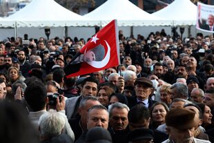 Un mitin opositor en Ankara, a principios de marzo