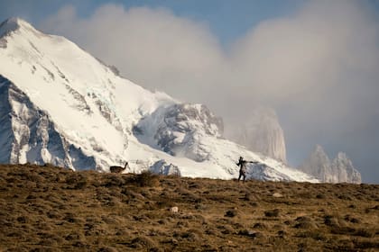 Un momento de la filmación en la Patagonia