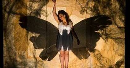 Un momento en la obra "rosa brillando"