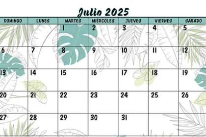 Un motivo natural para el calendario de julio 2025