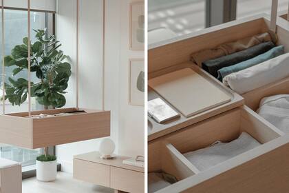 Un mueble para guardar objetos y prendas de uso frecuente que se esconde cuando ya se utilizó