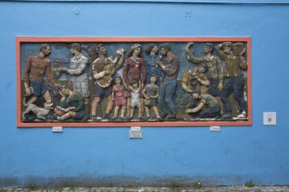 Un mural con código QR