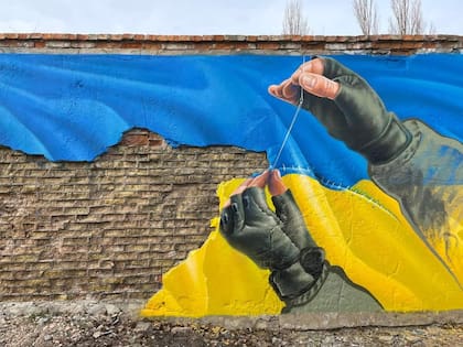 Un mural en Kiev del artista ucraniano Sasha Korban