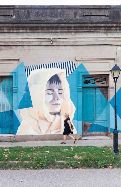 Un mural en la avenida Brasil de Paysandú.