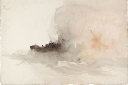 Un naufragio probablemente relacionado con El Faro Longships Lands End, ca. 1834 (detalle)