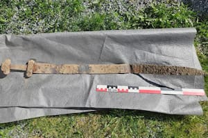 Tiene seis años y halló una espada vikinga en una excursión escolar