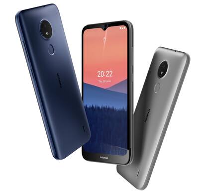 Un Nokia C21 presentado en el MWC 2022