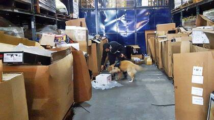 Un operativo del año pasado en un depósito de la Aduana de Ezeiza; todo el personal está bajo la lupa