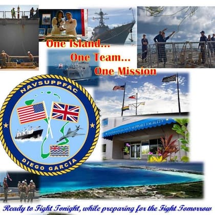 Un paquete de bienvenida producido por la Marina de los EE.UU. para el personal desplegado en Diego García