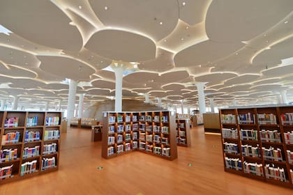 Un "paraíso de los libros" en las cercanías del río Tonghui, en Pekín