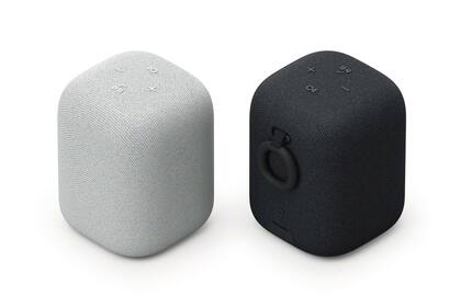 Un parlante inalámbrico Sony LinkBuds Speaker, que puede transferir el audio a los auriculares con un botón