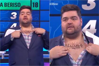 Un participante le tatuó a Barassi la palabra "Viciosa” en el pecho