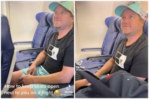 Un pasajero reveló el insólito truco que usa para evitar que alguien se siente a su lado en el avión