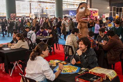 Un patio de juegos en la convención que se celebró en la Rural