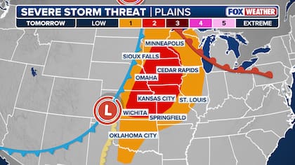 Un patrón climático severo afectará diversas regiones desde las llanuras centrales hasta el sureste durante los próximos días