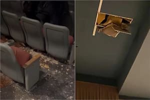 Un pedazo de mampostería se desprendió en un cine de La Plata y provocó heridas leves en una mujer