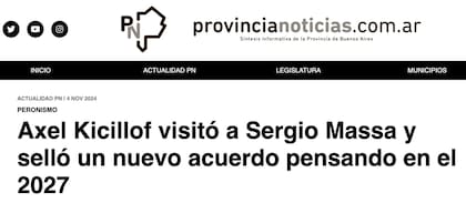 Un pequeño medio de la provincia de Buenos Aires informó que “Axel Kicillof visitó a Sergio Massa”