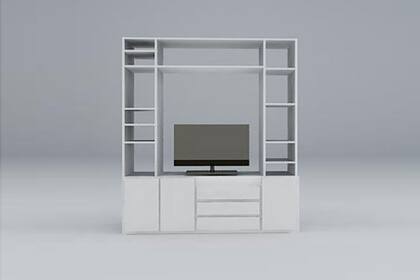 Un posible diseño para el mueble divisor entre el living y el cuarto