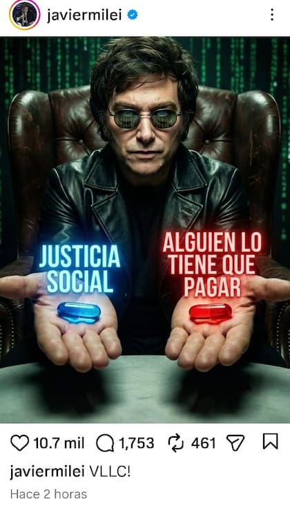 Un posteo de Javier Milei en sus redes sociales, en medio de la situación crítica de muchas industrias