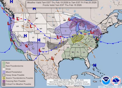 Un profundo ciclón de latitudes medias se organizará sobre las Grandes Llanuras este jueves, y extenderá nevadas iniciales en Nebraska e Iowa antes de avanzar hacia los Grandes Lagos con nieve ligera y lluvia engelante