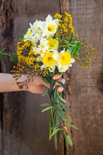 Un ramo de narcisos anima cualquier rincón.