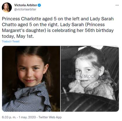 Un registro del parecido entre la princesa Charlotte y la hija de la princesa Margarita
