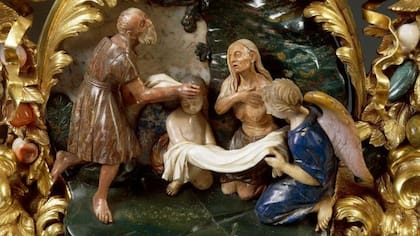 Un relicario italiano del siglo XVIII (o contenedor de reliquias) que representa a Santa María