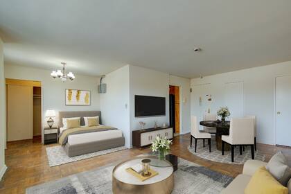 Un render de cómo quedaría una decoración moderna en el departamento a la venta