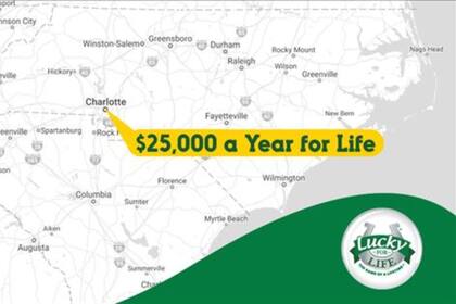 Un residente de Charlotte ganó el juego Lucky for Life y se llevó un premio de por vida (Lotería Educativa de Carolina del Norte)