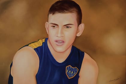 Un retrato pintado a mano también ocupa un lugar destacado en el quincho.