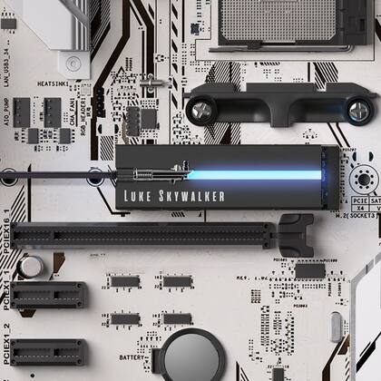 Un sable láser en tu computadora: una luz ilumina el SSD interno de la PC