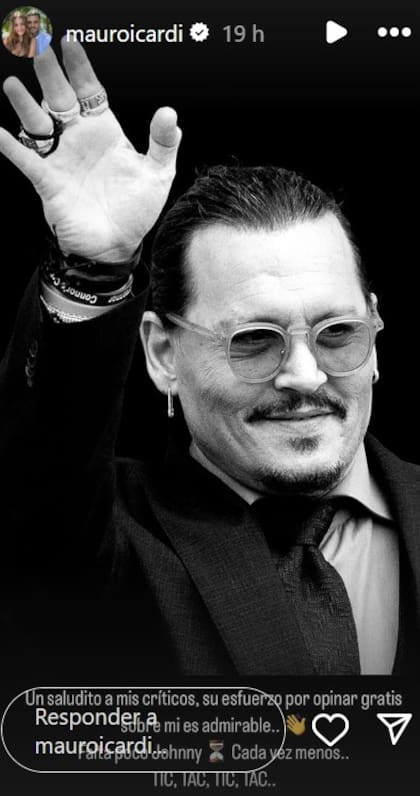 "Un saludo a mis críticos", detalló Icardi quien volvió a incluir a Jhonny Depp en sus psoteos