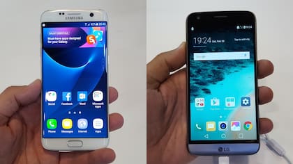 Un Samsung Galaxy S7 y un LG G5