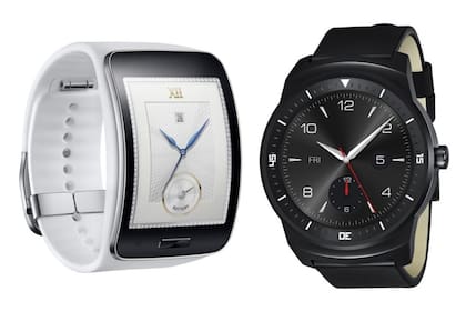 Un Samsung Gear S y un LG G Watch R
