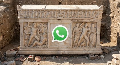 Un sarcófago griego para el modo de WhatsApp