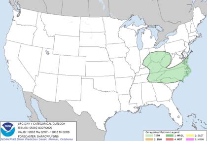 Un sistema clipper afecta el noreste de EE.UU., el cual genera lluvias en el Atlántico Medio y nieve en las zonas más altas de los Apalaches y el interior del noreste
