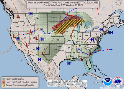 Un sistema de baja presión estacionario generará lluvias torrenciales en Florida y la costa del Golfo, con acumulados que podrían saturar drenajes urbanos en Louisiana, Mississippi y Alabama