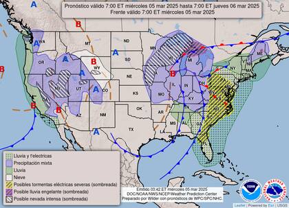 Un sistema de baja presión genera ventiscas con vientos de 65 a 95 km/h y nevadas que reducen la visibilidad en zonas como Iowa y la Península Superior de Michigan