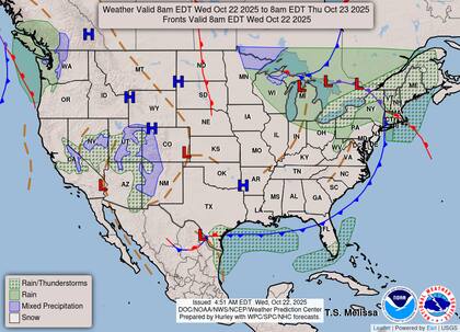 Un sistema de baja presión sobre el sureste de Canadá mantendrá condiciones inestables desde los Grandes Lagos hasta Nueva Inglaterra
