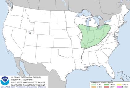 Un sistema de clipper rápido llevará lluvias dispersas al valle de Ohio y nevadas leves a moderadas en los Grandes Lagos y el interior del noreste, con acumulaciones más intensas en Maine