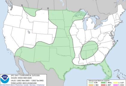 Un sistema de lento movimiento afectará a estados como Nebraska, Iowa, Kansas, Missouri y Oklahoma, con lluvias intensas que podrían causar anegamientos
