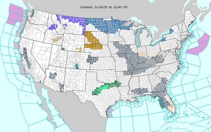 Un sistema de tipo clipper provocará una nevada prolongada, la cual inciará el lunes en Montana y se moverá el martes hacia las llanuras del norte, donde se esperan varias pulgadas de nieve